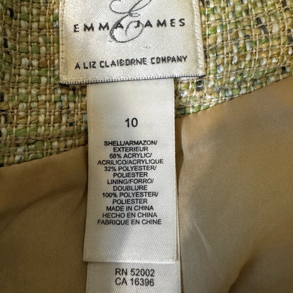 Liz Claiborne Green and Beige Woven Fabric - Picture 6 of 8